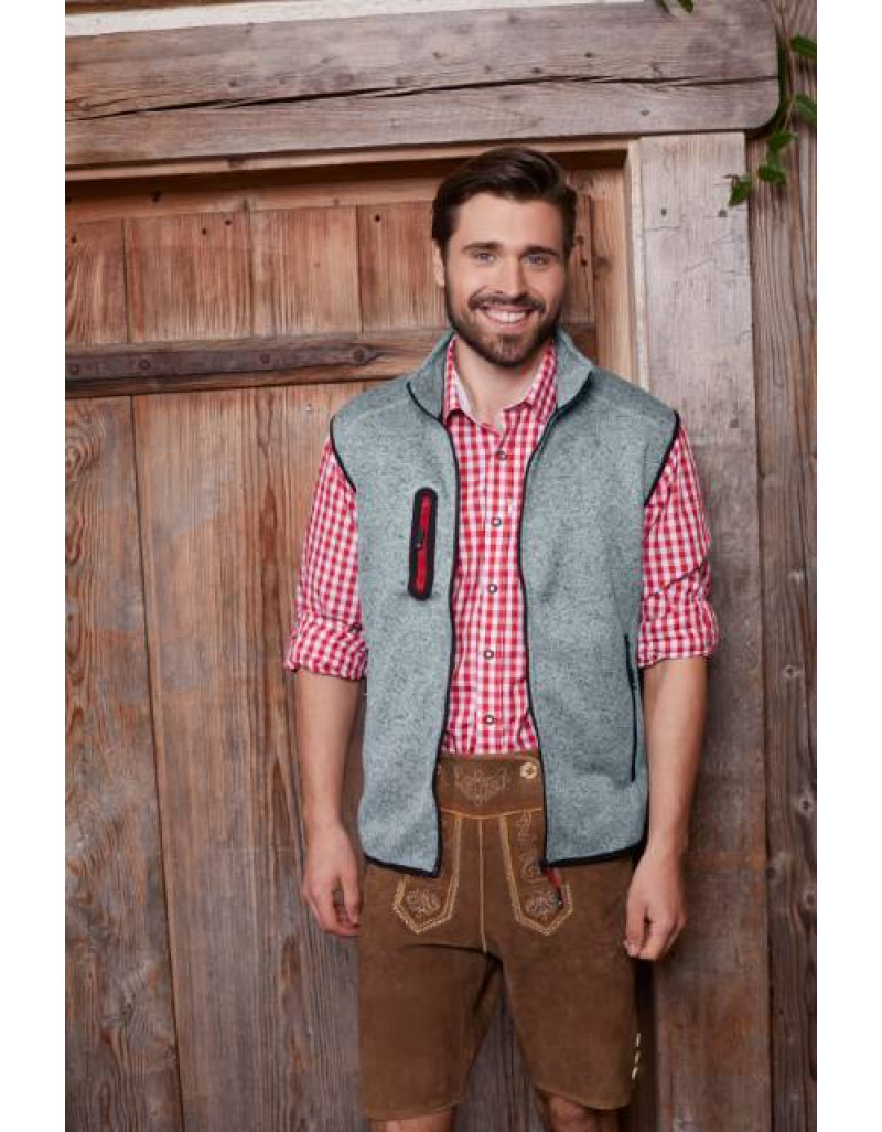 Vestă tricotată din fleece pentru bărbați cu guler ridicat